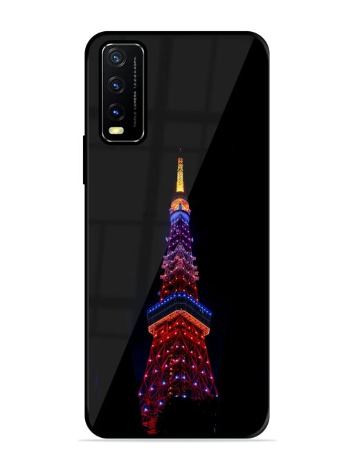 Eiffel Tower Night View Glossy Metal Phone Cover for Vivo Y20A Zapvi