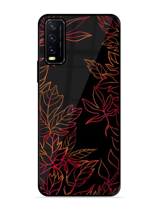 Red Floral Pattern Glossy Metal Phone Cover for Vivo Y20A Zapvi