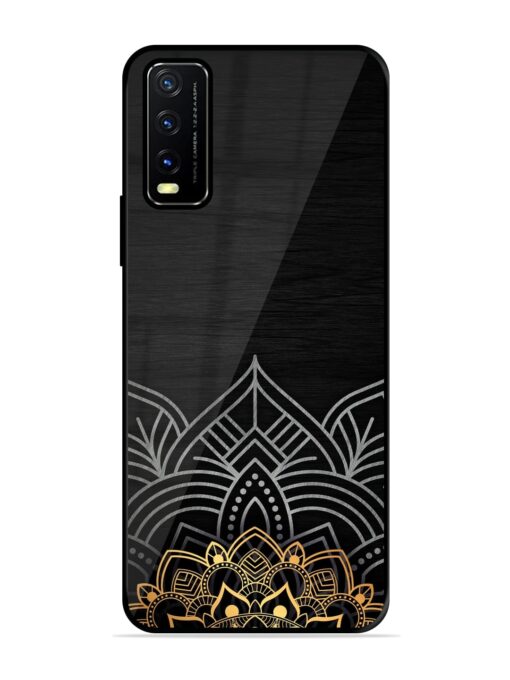 Decorative Golden Pattern Glossy Metal Phone Cover for Vivo Y20A Zapvi