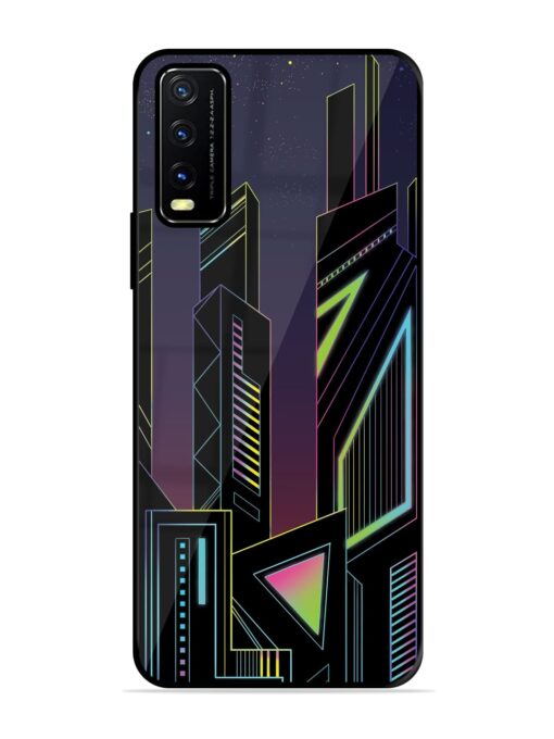 Neon Dreamscape Glossy Metal Phone Cover for Vivo Y20A Zapvi