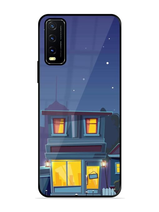 Vector Night House Glossy Metal Phone Cover for Vivo Y20A Zapvi