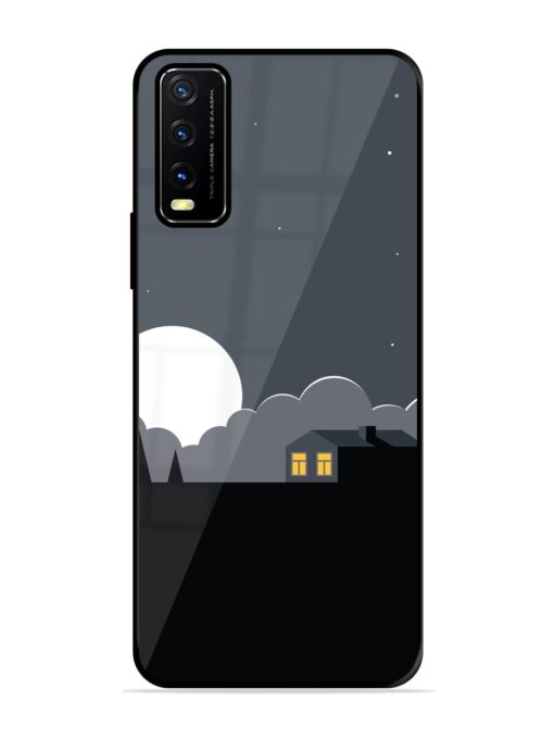 Full Moon Vector Art Glossy Metal Phone Cover for Vivo Y20G Zapvi