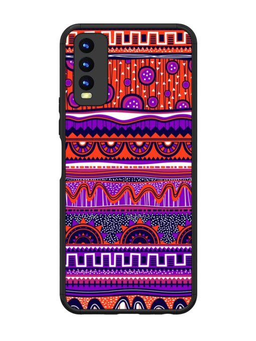 Ethnic Seamless Pattern Glossy Metal TPU Phone Cover for Vivo Y20I Zapvi