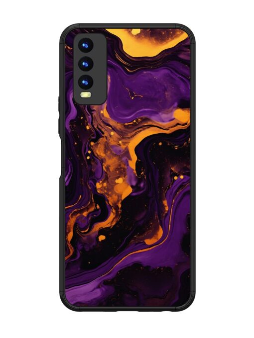 Painting Of A Purple Glossy Metal Phone Cover for Vivo Y20I