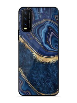 Abstract Background Blue Glossy Metal TPU Phone Cover for Vivo Y20T