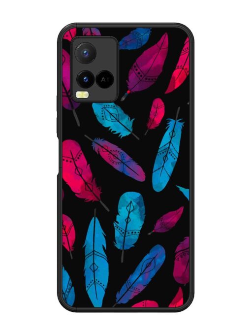 Feather Art Glossy Metal Phone Cover for Vivo Y21 Zapvi