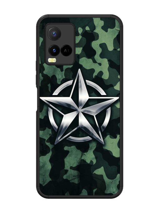 Indian Army Star Design Glossy Metal Phone Cover for Vivo Y21 Zapvi