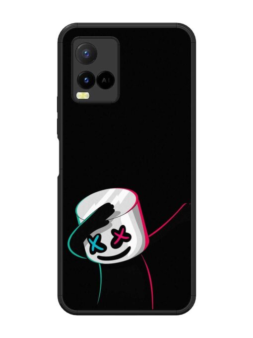 Black Marshmallow Glossy Metal Phone Cover for Vivo Y21 Zapvi