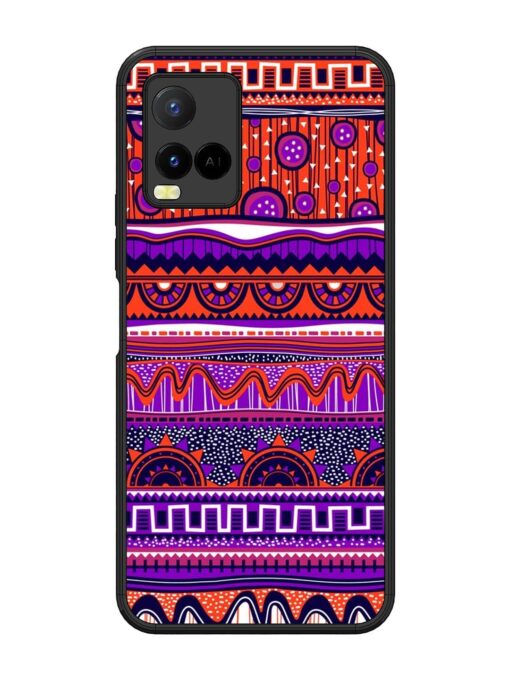 Ethnic Seamless Pattern Glossy Metal TPU Phone Cover for Vivo Y21