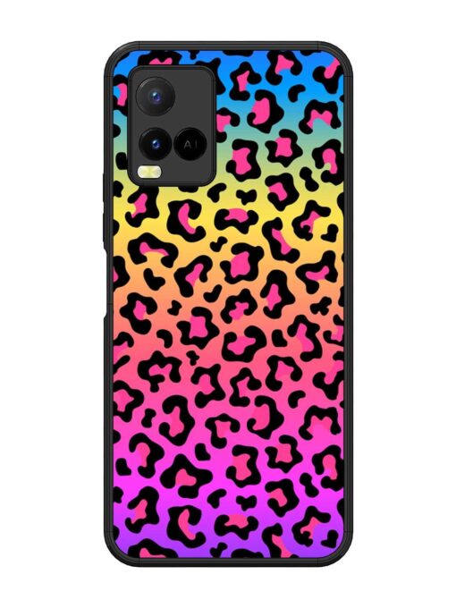 Neon Rainbow Colored Glossy Metal Phone Cover for Vivo Y21 Zapvi