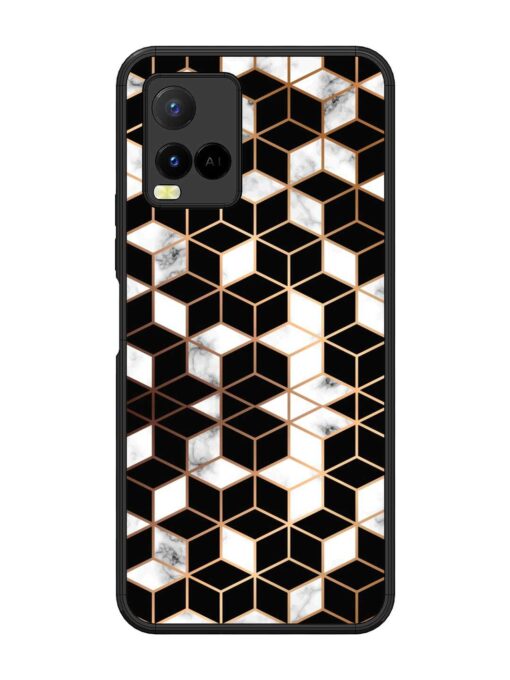 Vector Marble Texture Glossy Metal Phone Cover for Vivo Y21 Zapvi