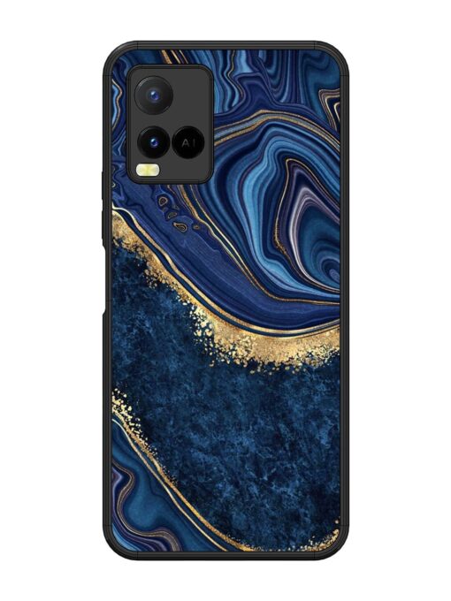 Abstract Background Blue Glossy Metal TPU Phone Cover for Vivo Y21