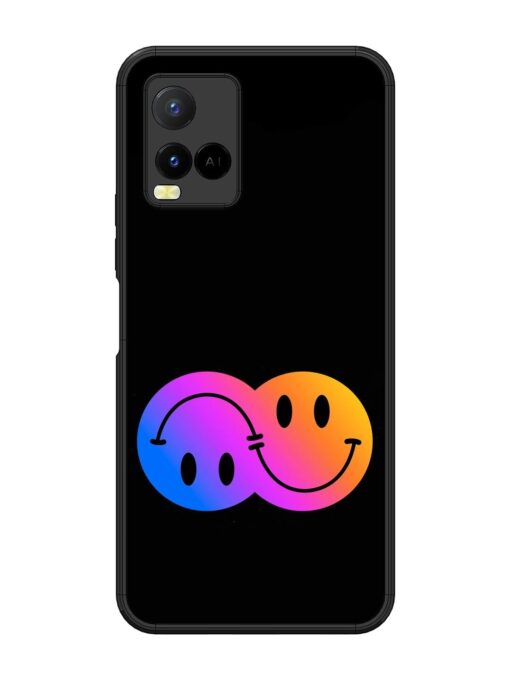 Gradient Smile Art Glossy Metal TPU Phone Cover for Vivo Y21 Zapvi