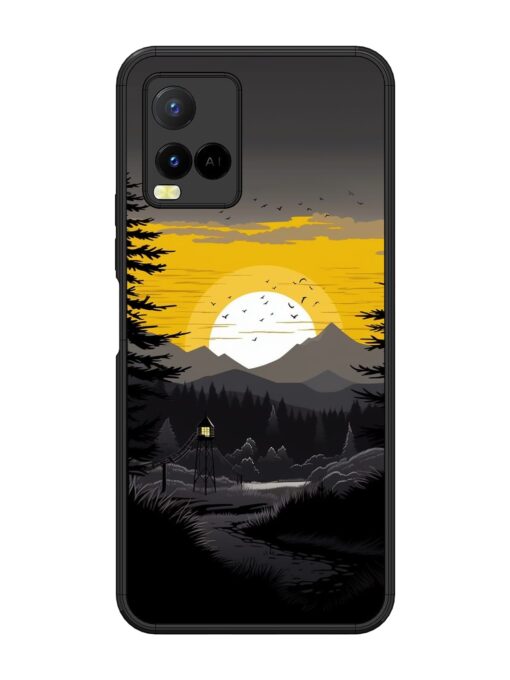 Sunset Vector Glossy Metal Phone Cover for Vivo Y21 Zapvi