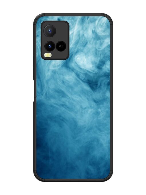 Blue Smoke Art Glossy Metal Phone Cover for Vivo Y21 Zapvi