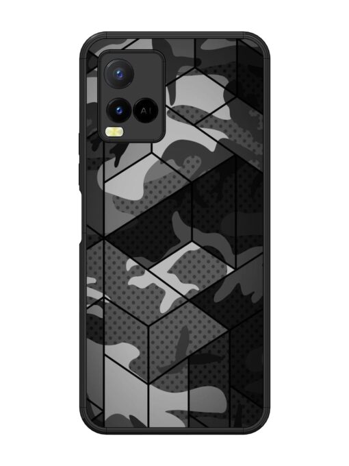 Hexagonal Pattern Glossy Metal Phone Cover for Vivo Y21 Zapvi