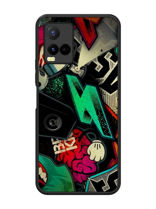 Graffiti Art Glossy Metal Phone Cover for Vivo Y21