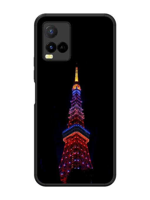 Eiffel Tower Night View Glossy Metal Phone Cover for Vivo Y21 Zapvi