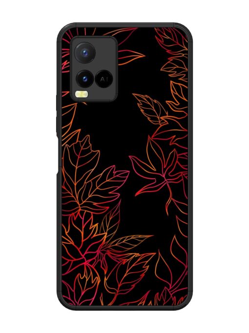 Red Floral Pattern Glossy Metal Phone Cover for Vivo Y21