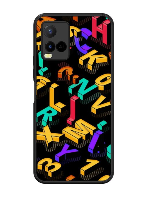 Seamless Pattern With Letters Glossy Metal Phone Cover for Vivo Y21