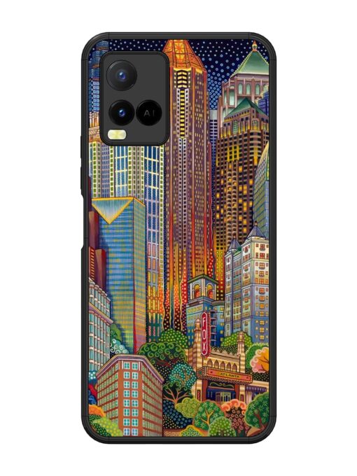 Cityscapes Art Glossy Metal Phone Cover for Vivo Y21 Zapvi