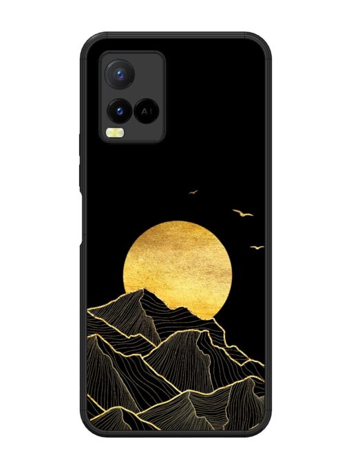 Golden Sunrise Glossy Metal Phone Cover for Vivo Y21 Zapvi