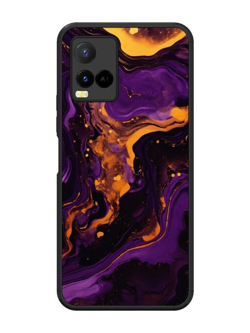 Painting Of A Purple Glossy Metal Phone Cover for Vivo Y21 Zapvi