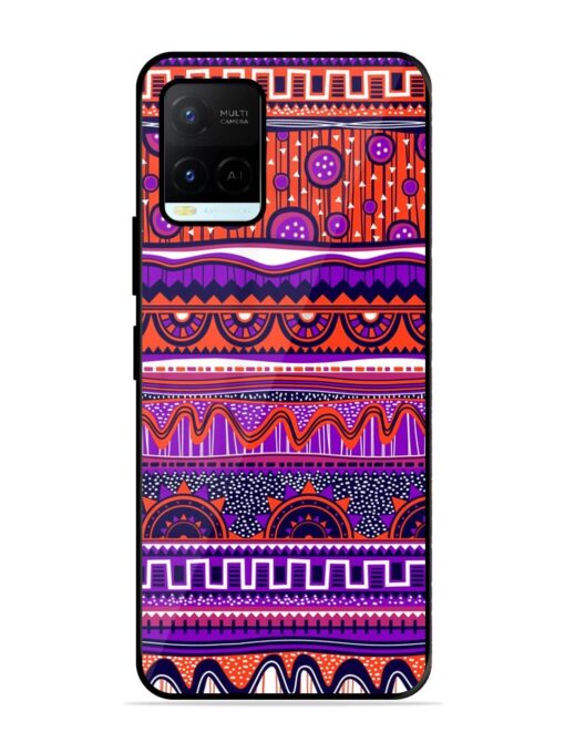 Ethnic Seamless Pattern Glossy Metal TPU Phone Cover for Vivo Y21A Zapvi