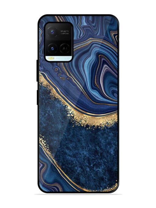 Abstract Background Blue Glossy Metal TPU Phone Cover for Vivo Y21A Zapvi