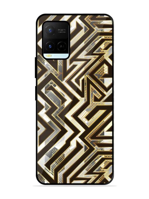 Technology Geometric Seamless Glossy Metal Phone Cover for Vivo Y21A