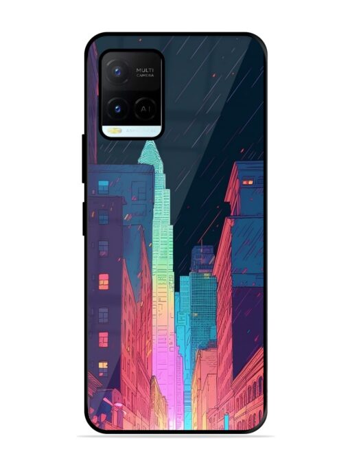 Minimal City Art Glossy Metal Phone Cover for Vivo Y21A Zapvi