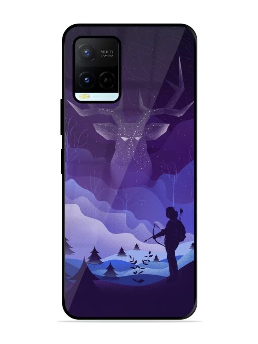 Deer Forest River Glossy Metal Phone Cover for Vivo Y21A Zapvi