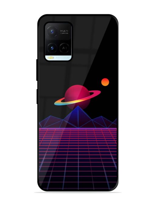 Wave Aesthetic Glossy Metal Phone Cover for Vivo Y21A