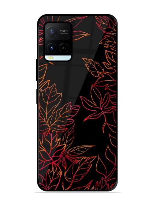 Red Floral Pattern Glossy Metal Phone Cover for Vivo Y21A Zapvi