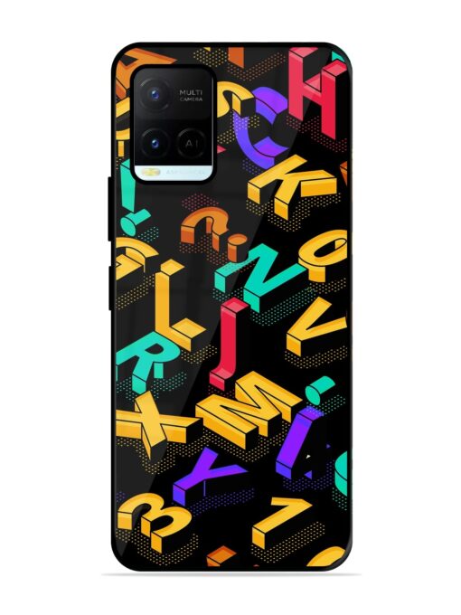 Seamless Pattern With Letters Glossy Metal Phone Cover for Vivo Y21A