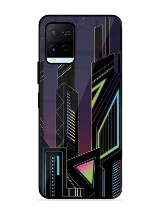 Neon Dreamscape Glossy Metal Phone Cover for Vivo Y21A Zapvi