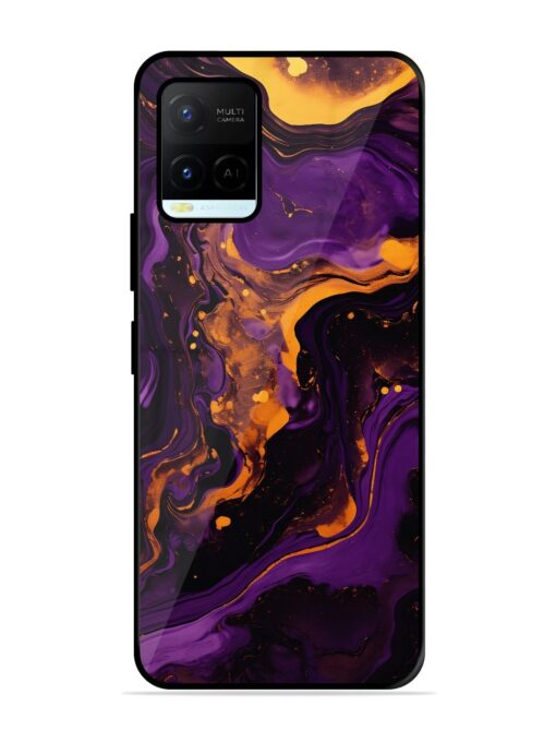 Painting Of A Purple Glossy Metal Phone Cover for Vivo Y21A Zapvi