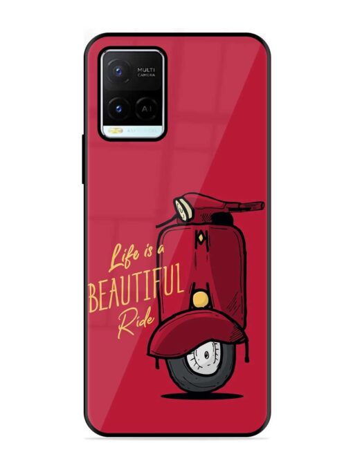 Life Is Beautiful Rides Glossy Metal Phone Cover for Vivo Y21G Zapvi