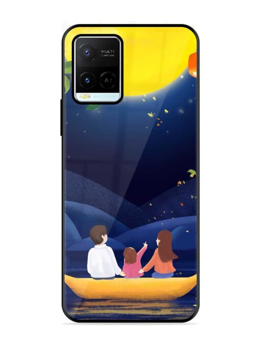 Happy Family And Beautiful View Glossy Metal Phone Cover for Vivo Y21G Zapvi