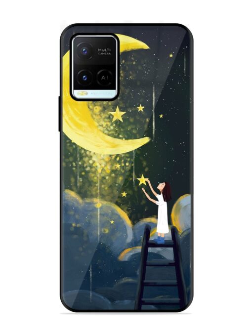 Moonlight Healing Night Illustration Glossy Metal TPU Phone Cover for Vivo Y21G Zapvi