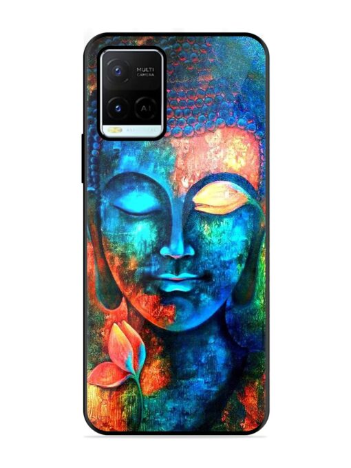 Buddha Painting Glossy Metal Phone Cover for Vivo Y21G