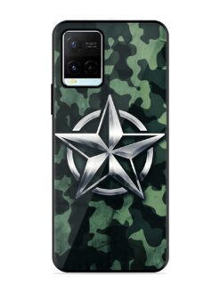 Indian Army Star Design Glossy Metal Phone Cover for Vivo Y21G