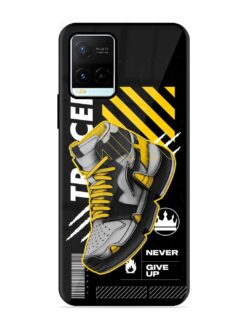 Shoe Background Glossy Metal Phone Cover for Vivo Y21G