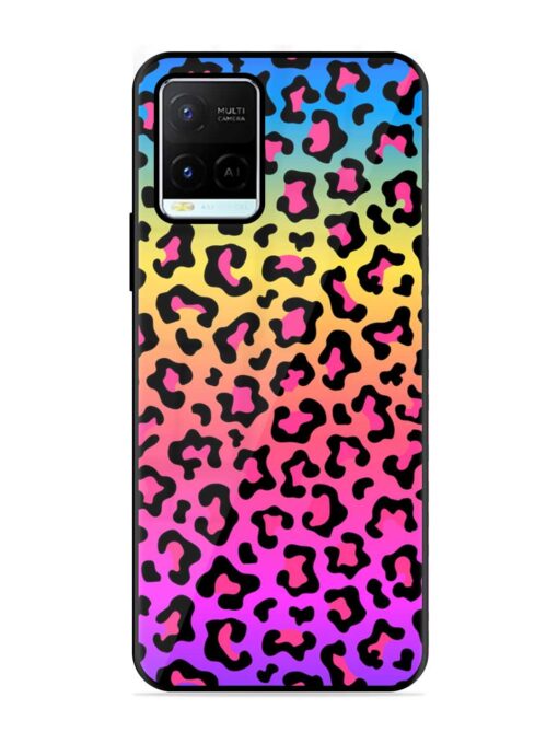 Neon Rainbow Colored Glossy Metal Phone Cover for Vivo Y21G Zapvi