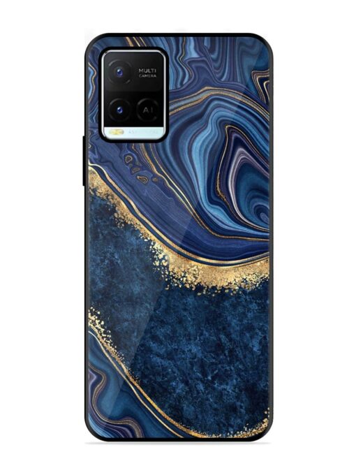 Abstract Background Blue Glossy Metal TPU Phone Cover for Vivo Y21G Zapvi