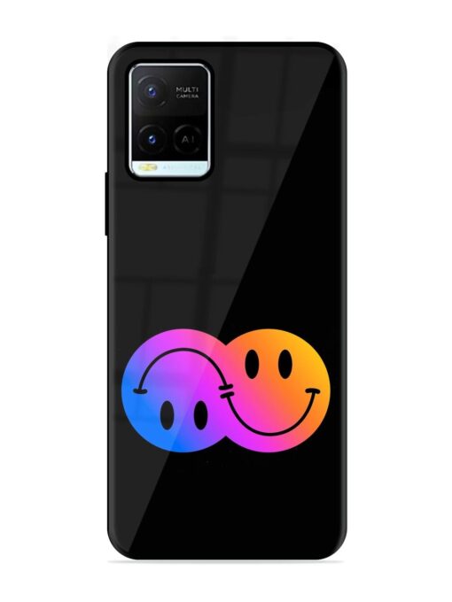 Gradient Smile Art Glossy Metal TPU Phone Cover for Vivo Y21G Zapvi