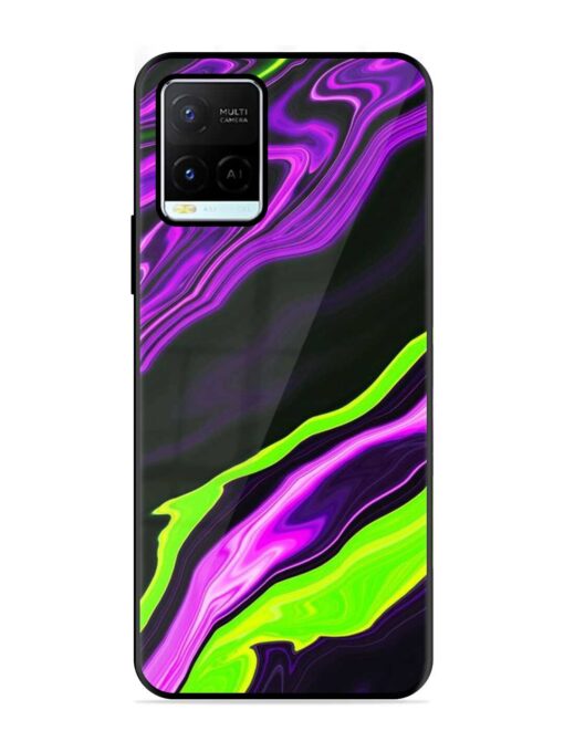 Bright Fluid Violet Glossy Metal Phone Cover for Vivo Y21G