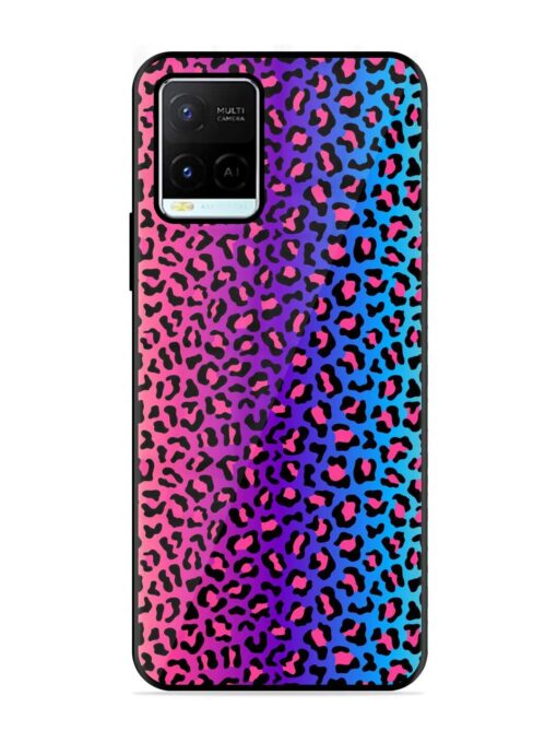 Colorful Leopard Seamless Glossy Metal Phone Cover for Vivo Y21G Zapvi