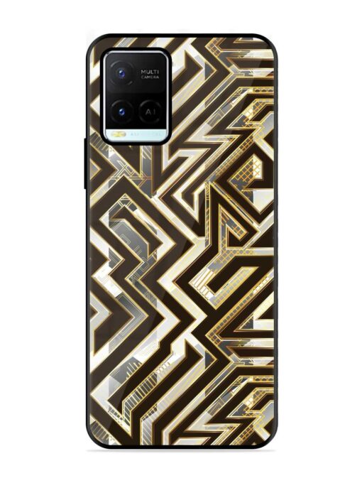 Technology Geometric Seamless Glossy Metal Phone Cover for Vivo Y21G