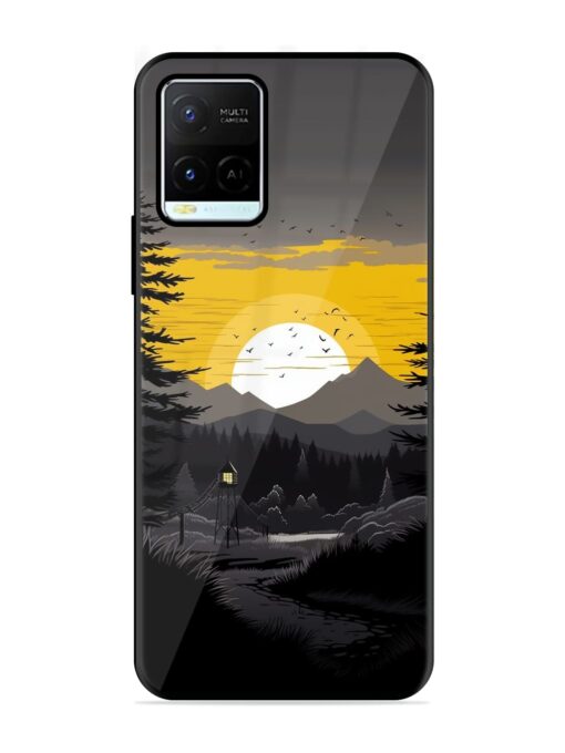 Sunset Vector Glossy Metal Phone Cover for Vivo Y21G Zapvi